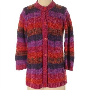 Boho Chevron Open Knit Striped Cozy Cardigan